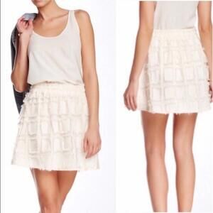 Harlowe & Graham Offwhite Eyelash Mini Skirt Size MEDIUM